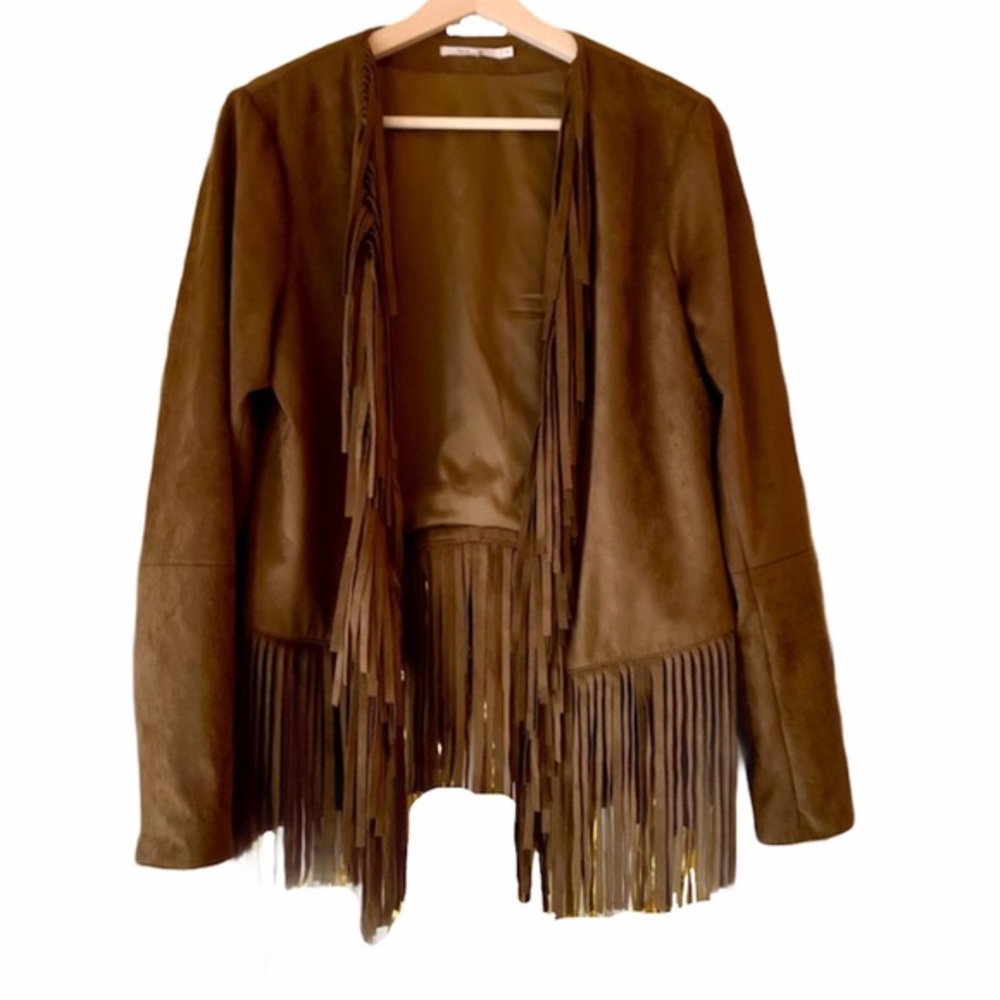 Tularosa Brown Suede Fringe Leather Jacket